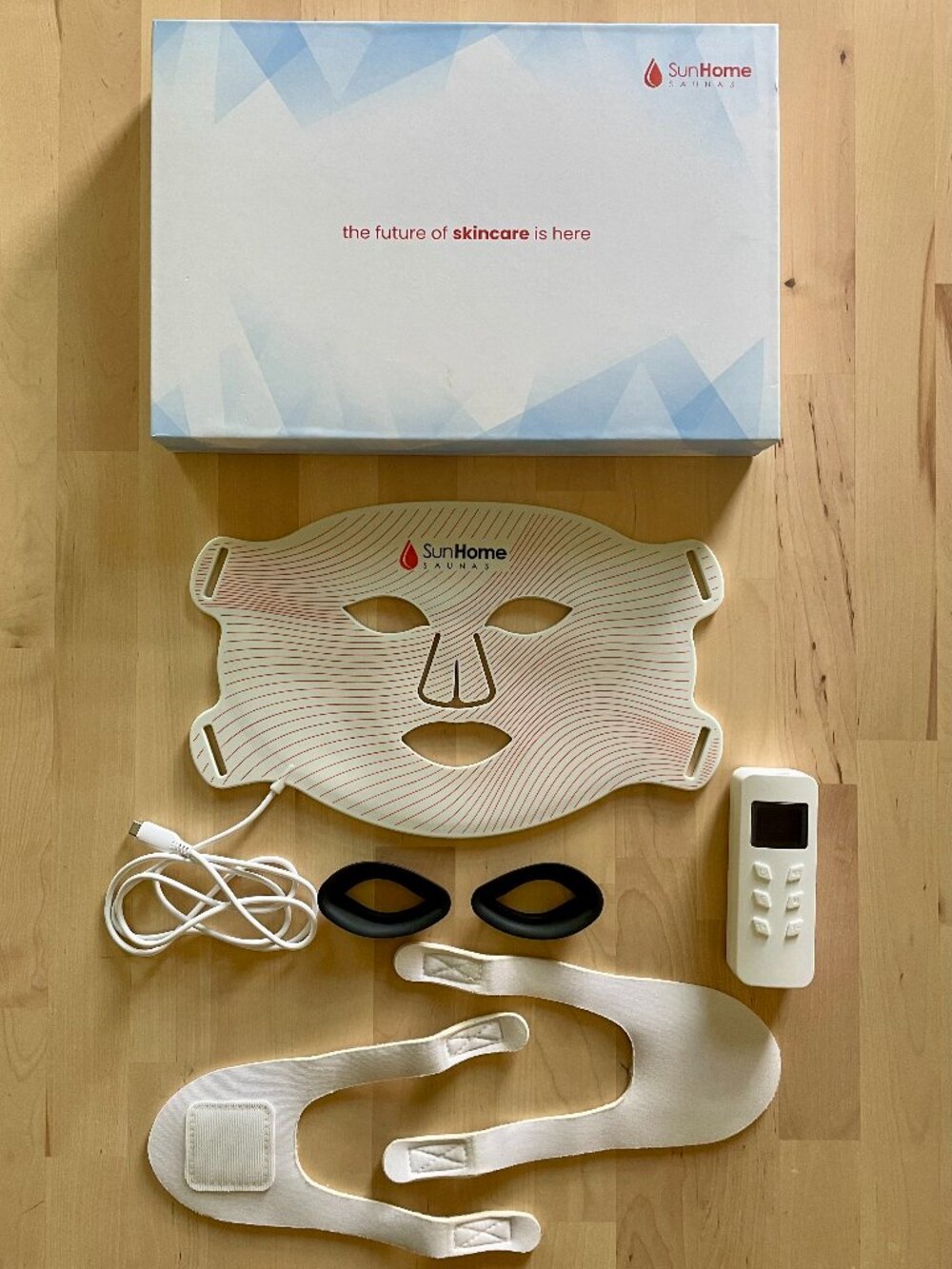 Sun Home Saunas Radiant LED Face Mask Red Blue Near-Infrared Light *SEE DESCRIP*
